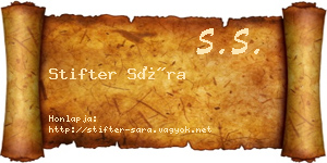 Stifter Sára névjegykártya
